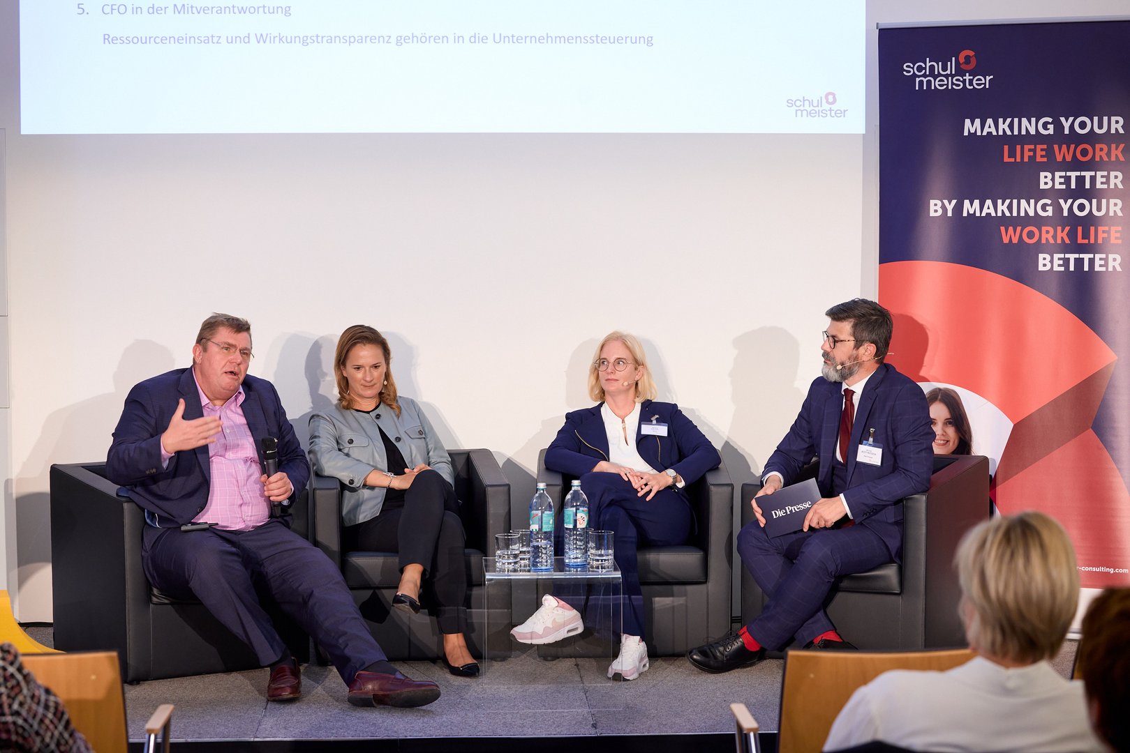 Schulmeister Panel beim Austrian CFO Day 2025 Panelrunde zwei Männer, zwei Frauen