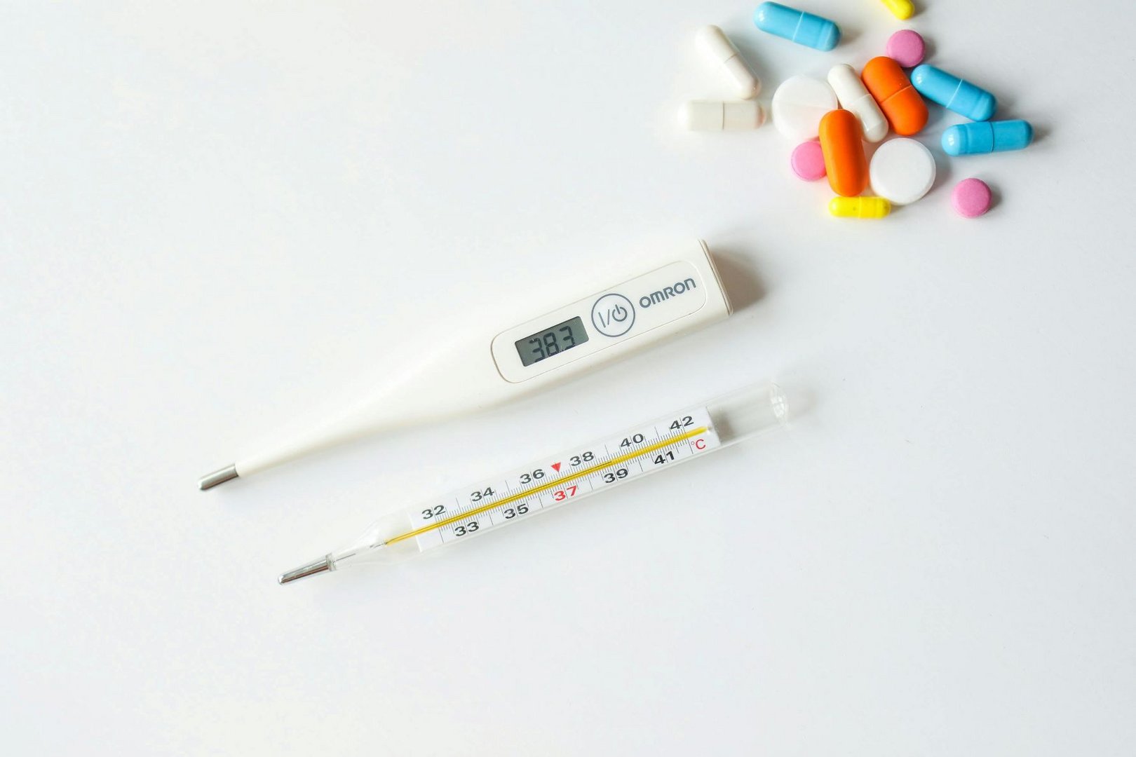 thermometer, tablets